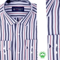 Chemise rayée homme poly-coton – Confort et modernité R0526