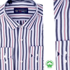 Chemise rayée homme poly-coton – Confort et modernité R0526