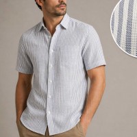 Chemise Homme en Lin Rayée – Confort et élégance M2604