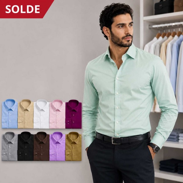 SOLDE - Chemise Homme en Popeline – Élégante, Confortable et Facile d’Entretien L2401 SOLDE - Chemise Homme en Popeline – Élégante, Confortable et Facile d’Entretien L2401