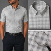 Chemise Homme en Lin à Carreaux – Coupe Moderne, Léger & Respirant G2404