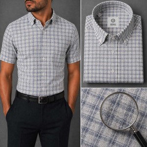 Chemise Homme en Lin à Carreaux – Coupe Moderne, Léger & Respirant M2404