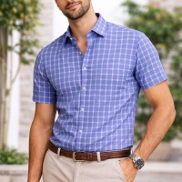 Chemise Homme à Carreaux – Coupe Moderne Sans Poche D264