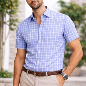 Chemise Homme à Carreaux – Coupe Moderne Sans Poche D263
