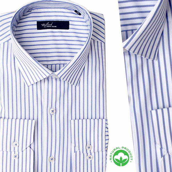 Chemise homme rayée en coton L0707