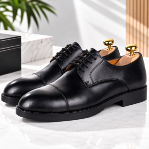 Chaussures Derby en Cuir Noir pour Homme - Élégance et Confort