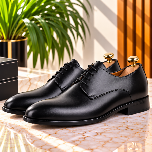 Chaussures de Ville Pour Homme 100% Cuir Noir AR-260N