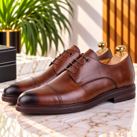 Chaussures Classiques 100% Cuir Tabac - Semelle Extra-light 064