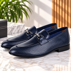 Mocassins Respirants 100% cuir Noir AG-504N
