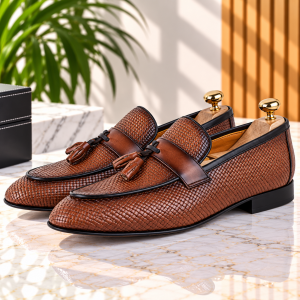 Mocassins confortables 100% cuir Tabac AG-405T