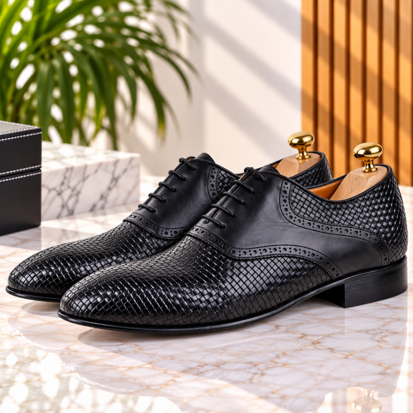 Chaussure en cuir Noir AG-1491N Chaussure en cuir Noir AG-1491N