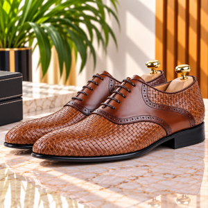 Chaussure de Luxe en Cuir tabac AG-1491T