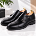 Chaussures Monk en Cuir Noir pour Homme - Élégance Double Boucle Chaussures Monk en Cuir Noir pour Homme - Élégance Double Boucle