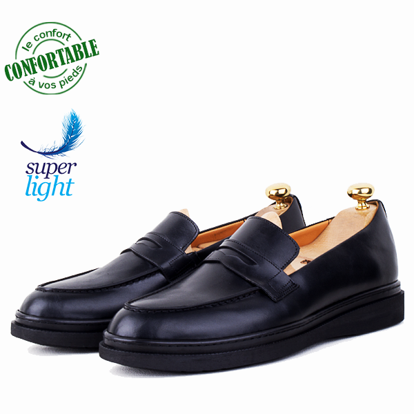 Chaussures Classiques 100% Cuir Noire - Semelle Extra-light AG-095NM