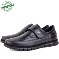 Chaussures Médicales 100% Cuir EXTRA Confortable noir KW-318NN