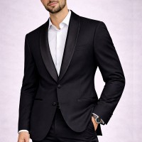 Veste Homme Noir – Blazer Élégant Col Satin | Style Chic & Soirée