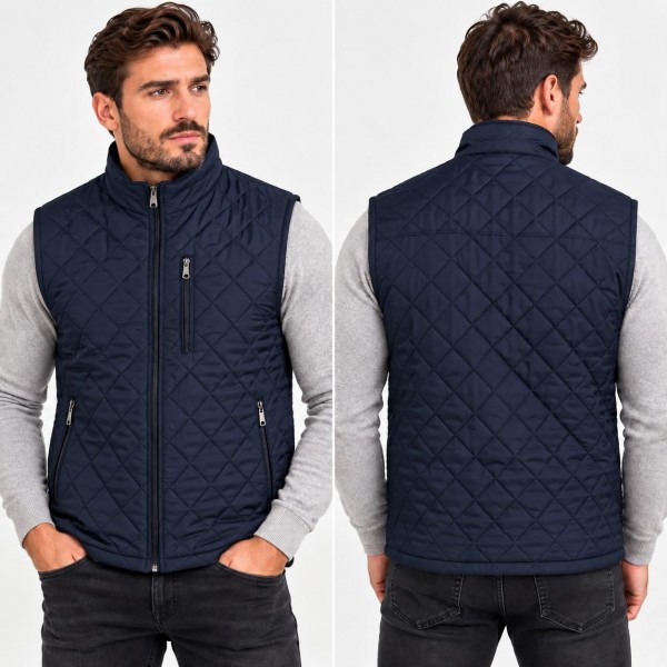 Gilet Homme Matelassé Bleu Marine – 2609M