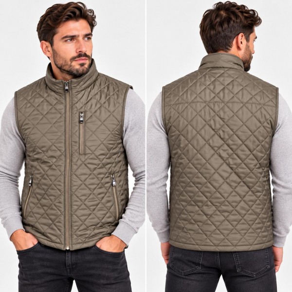 Gilet Homme Matelassé Kaki – 2609K