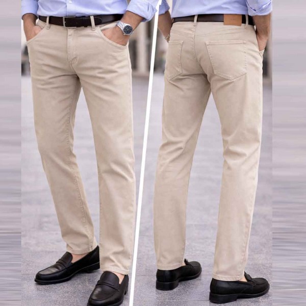 Pantalon Homme 5 Poches en Toile – Coupe Regular 1804