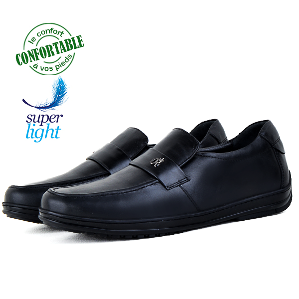 Chaussures Médicales confortables 100% cuir Noir KW-320N