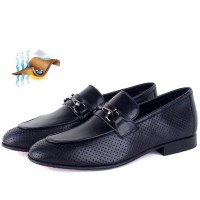 Mocassins Respirants 100% cuir Noir AG-504N