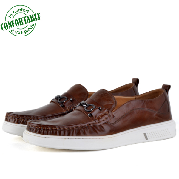 Chaussures Médicales Light 100% Cuir tabac NJ-041T