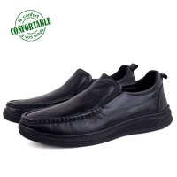 Chaussures Pour Homme 100% Cuir Médical Noir NJ-3080N