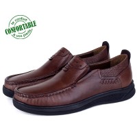 Chaussures Pour Homme 100% Cuir Médical Marron NJ-2103M