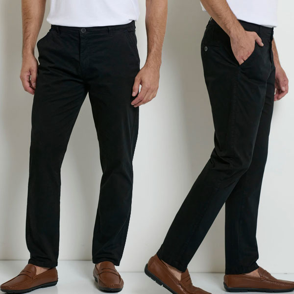 Pantalon Chino Pour Homme Noir CN007