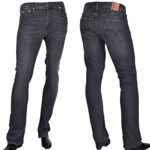 Pantalon Jeans Pour Homme en Gris Noir Délavé JE-78