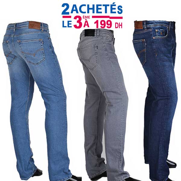 Offre 3 Pantalons Jeans Pour Homme au Choix JE-006OR 