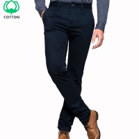 Pantalon Chino Marine en Coton Pour Homme