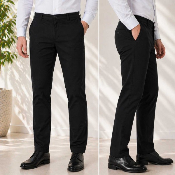 Pantalon Chino Pour Homme Noir CN007