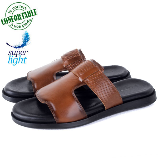 Sandales Homme en Cuir – Légère et Confortable 041T