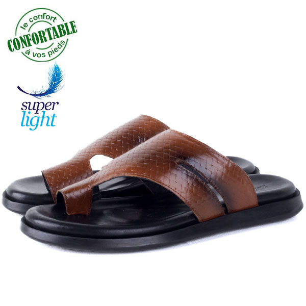 Sandales Homme Confort en Cuir – Ultra Légère 028T