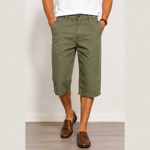 Bermuda Homme Long Coupe Classique en Coton Léger V0406