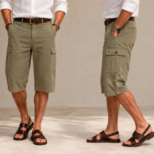 Bermuda Cargo Homme Toile Piquée V0306