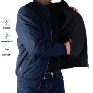 Veste pour homme double face Marine et noir – Style réversible chic 885B