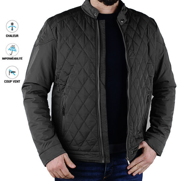 Blouson matelassé Noir pour homme - Style et confort 8877N