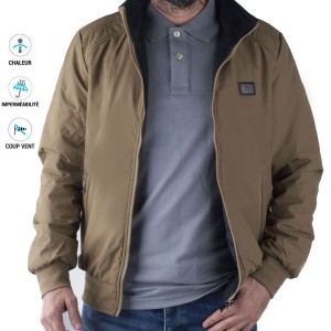 Veste pour homme double face tabac et noir – Style réversible chic 886