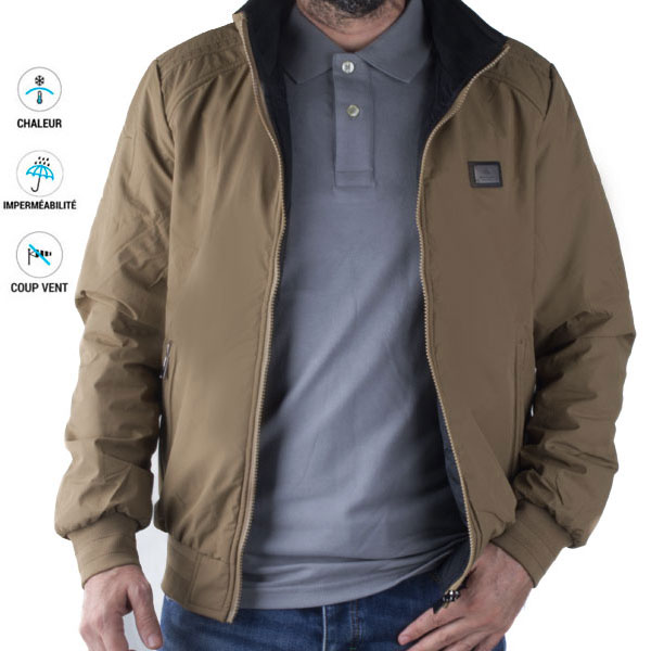 Veste pour homme double face tabac et noir – Style réversible chic 886 Veste pour homme double face tabac et noir – Style réversible chic 886