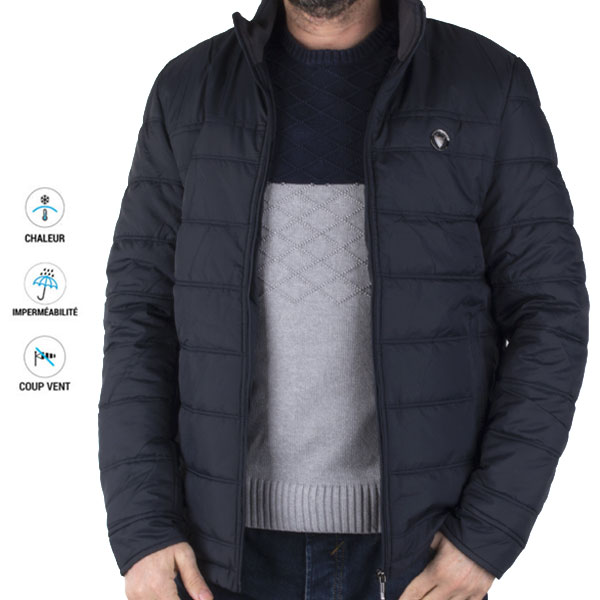 Veste Homme Matelassée Chic & Imperméable Bleu Marine 5500