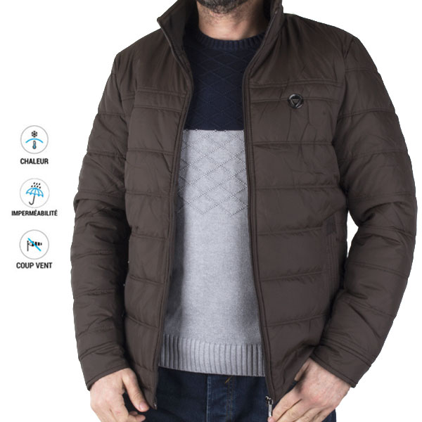 Veste Homme Matelassée Chic & Imperméable Marron 5500