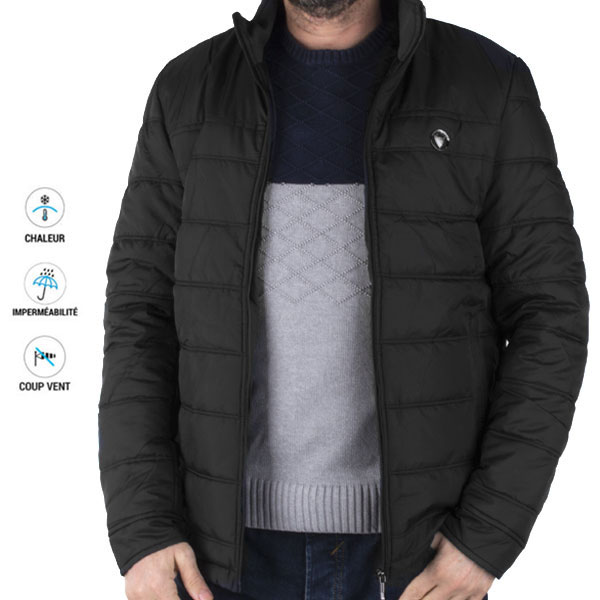 Veste Homme Matelassée Chic & Imperméable Noir 5500