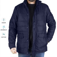 Veste Longue d’Hiver Matelassée Marine – Confort & Protection B702