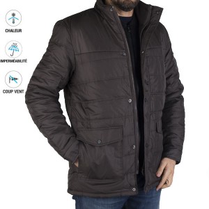 Veste Longue d’Hiver Matelassée Marron – Confort & Protection M702