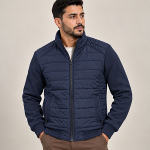 Blouson Homme Matelassé à Manches en Maille – 1606B