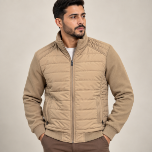 Blouson Homme Matelassé à Manches en Maille – 1606G