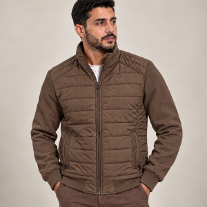 Blouson Homme Matelassé à Manches en Maille – 1606M