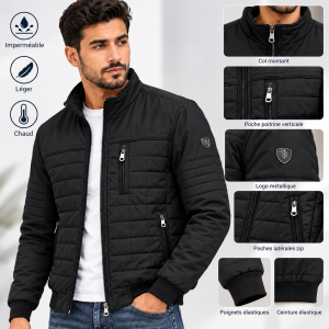 Veste Homme Matelassée – Chaude et Imperméable  – KH05N